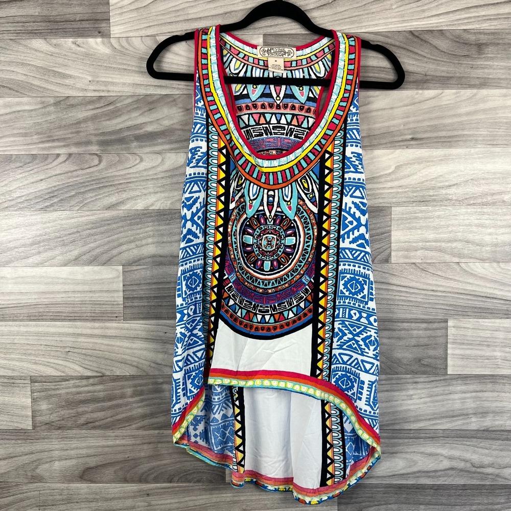 Flying Tomato Blouse Women's Medium Multicolor Mandala Tribal Sleeveless Top